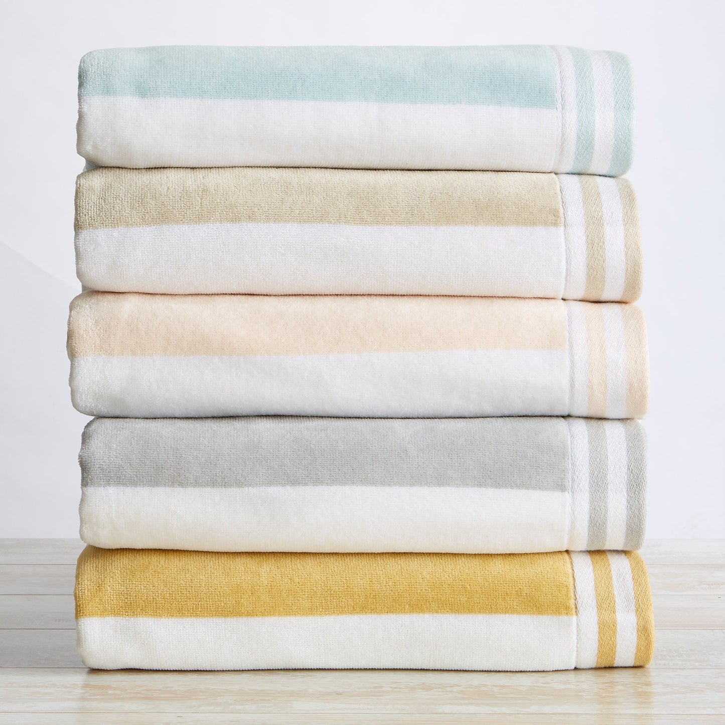 Striped Cabana Beach Towel and Soft Pastel Colors