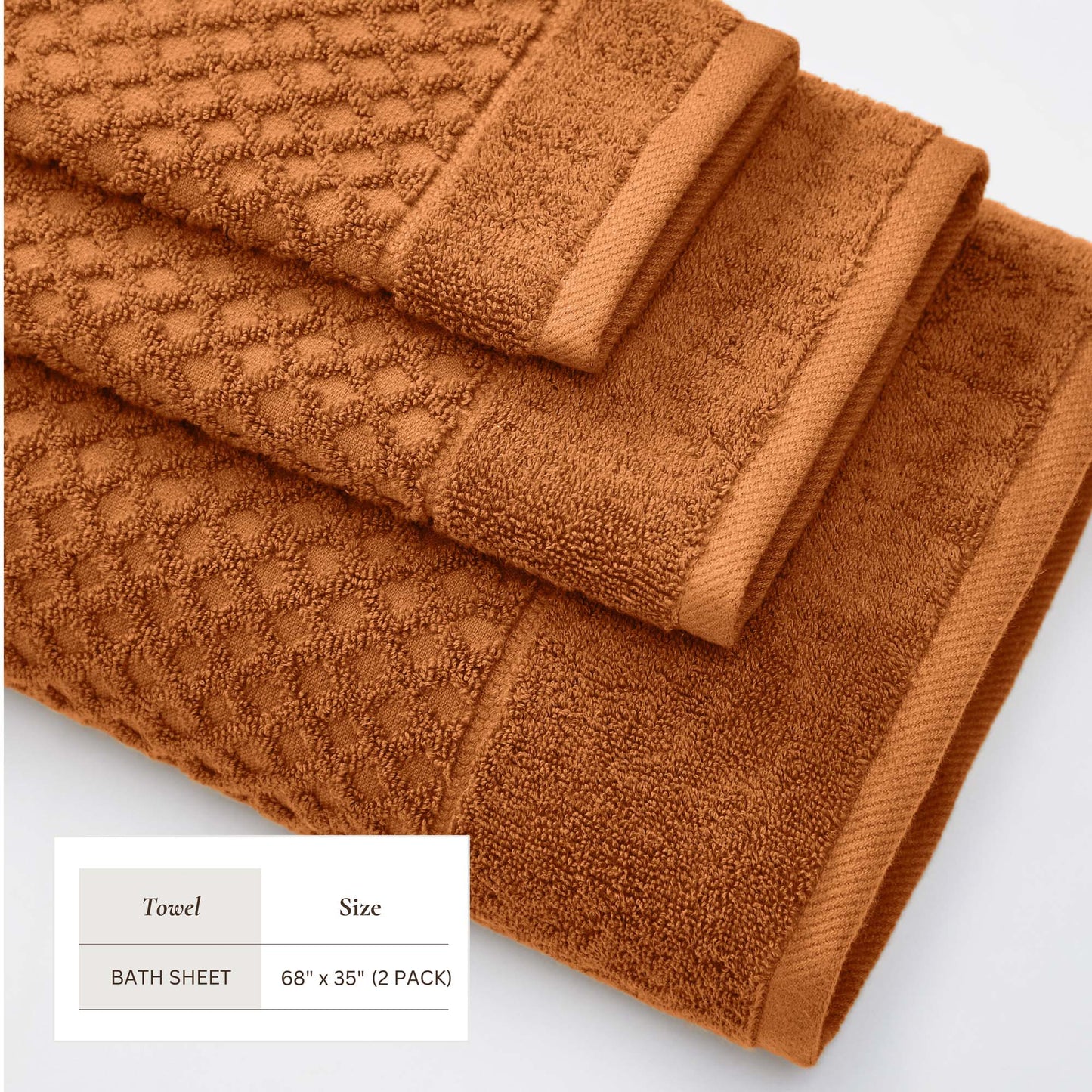 Cotton Diamond Waffle Weave Bath Towel Set