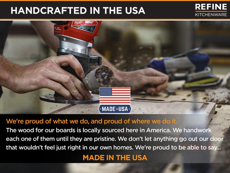 Wide Paddle Board serving and cutting board by Refine Kitchenware, handcrafted in the USA on Tampa Home & Garden Store
