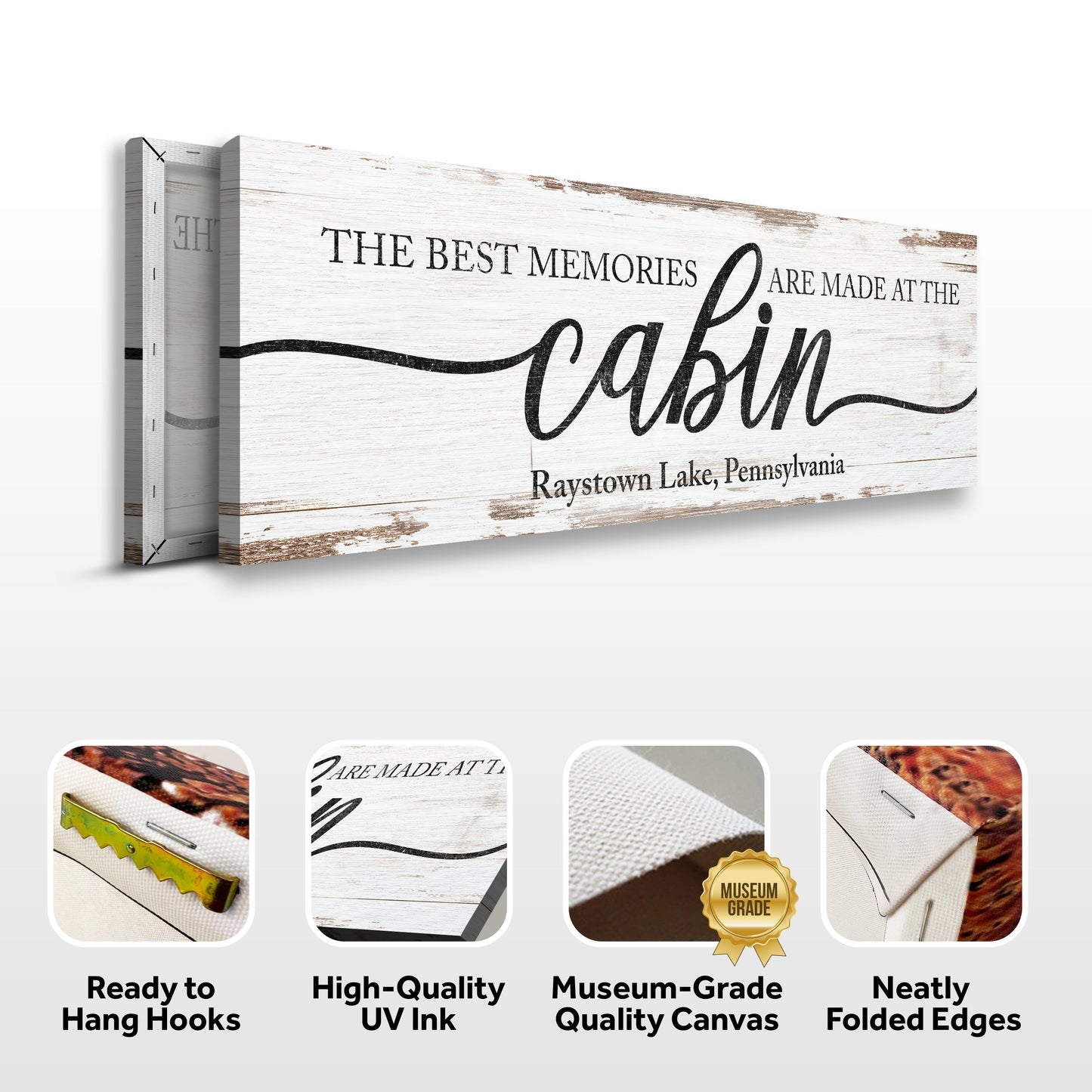 Best Memories Are Made At The Cabin Sign canvas rustic wood on Tampa Home & Garden Store
