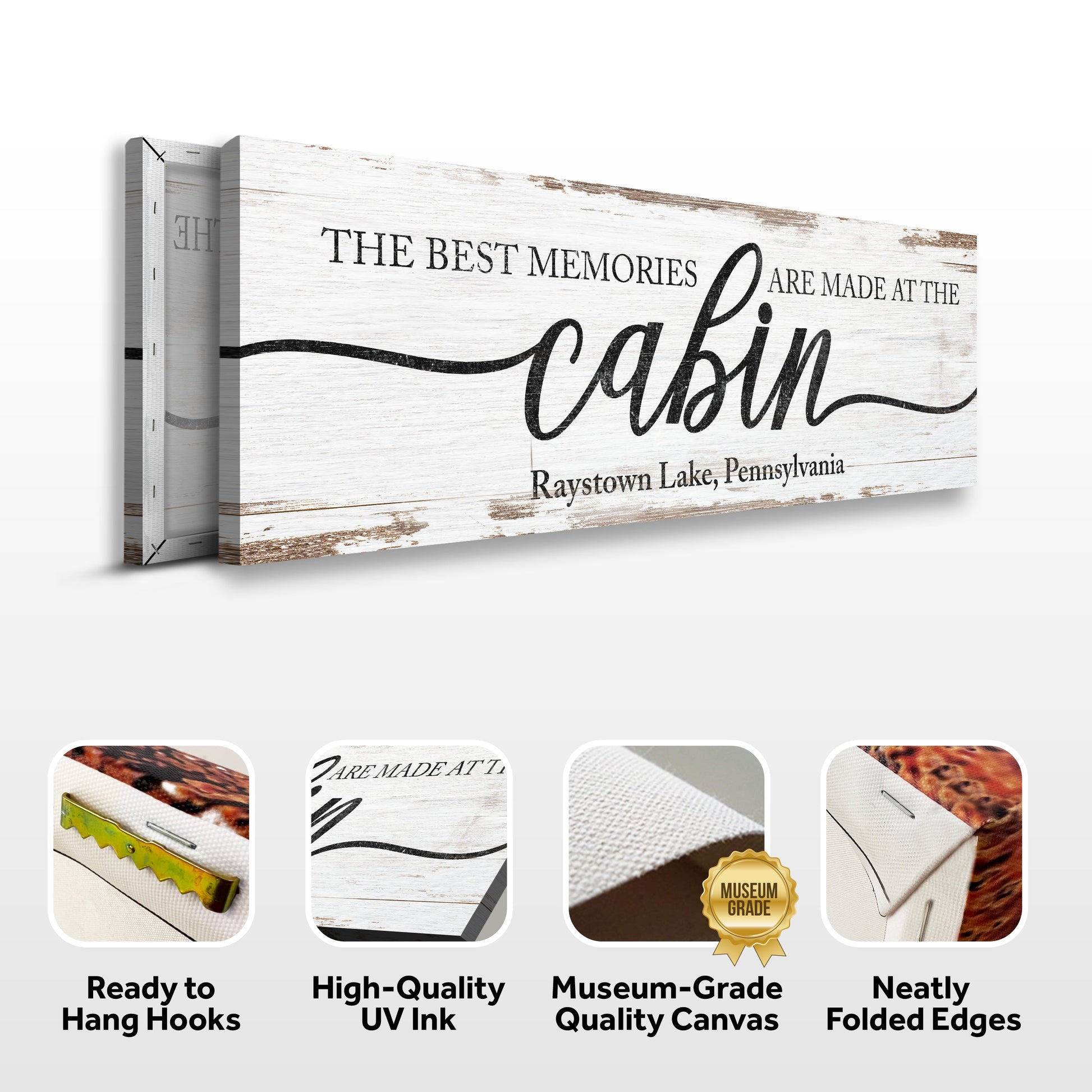 Best Memories Are Made At The Cabin Sign canvas rustic wood on Tampa Home & Garden Store