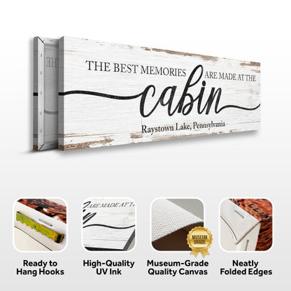 Best Memories Are Made At The Cabin Sign canvas rustic wood on Tampa Home & Garden Store