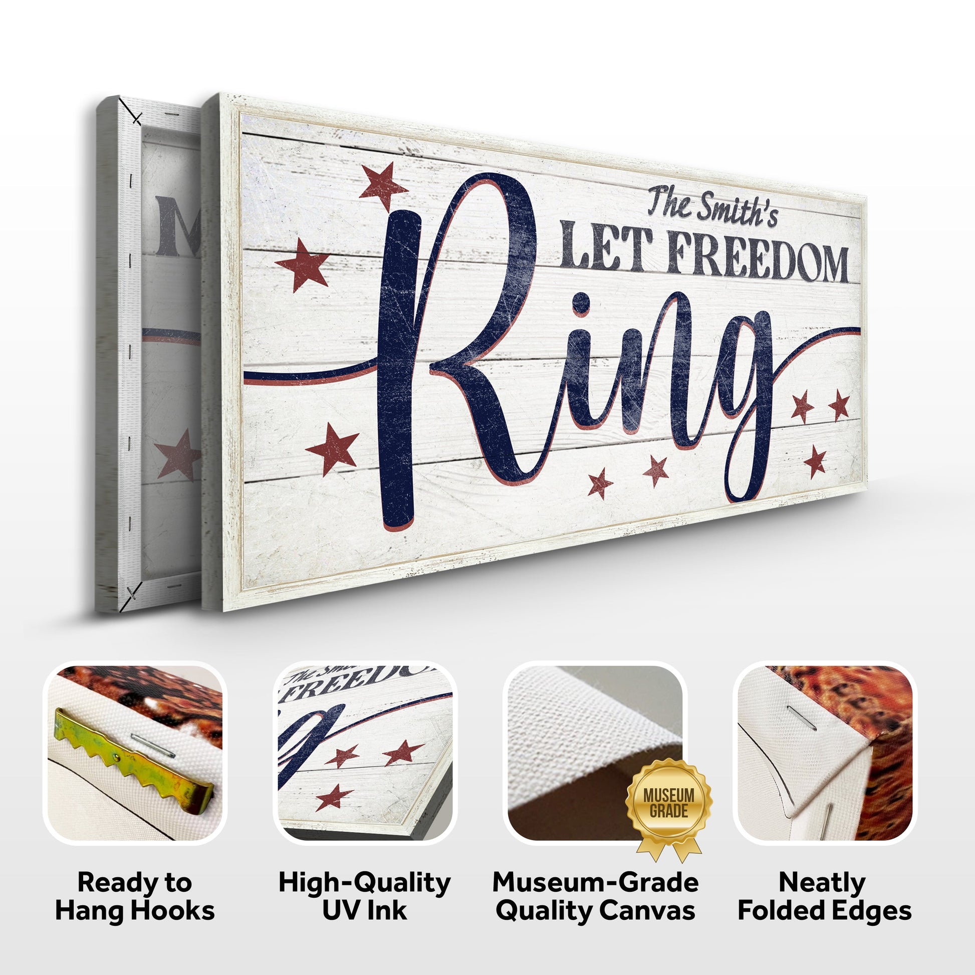 Let Freedom Ring canvas sign by Tailored Canvases, rustic patriotic crafting canvas on Tampa Home & Garden Store