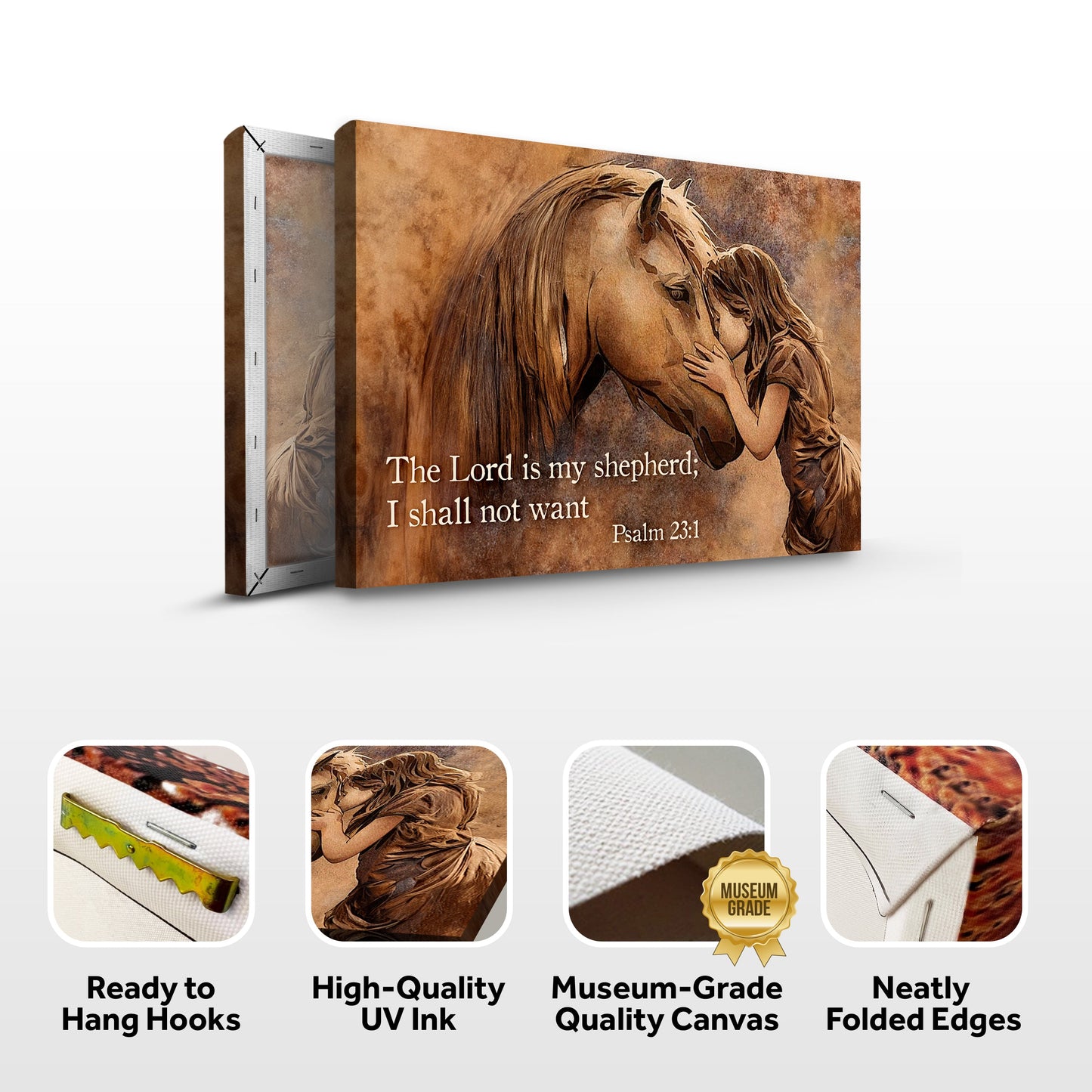 The Lord Is My Shepherd Psalm 23:1 Faith Sign VI canvas, sepia-toned, Tailored Canvases on Tampa Home & Garden Store