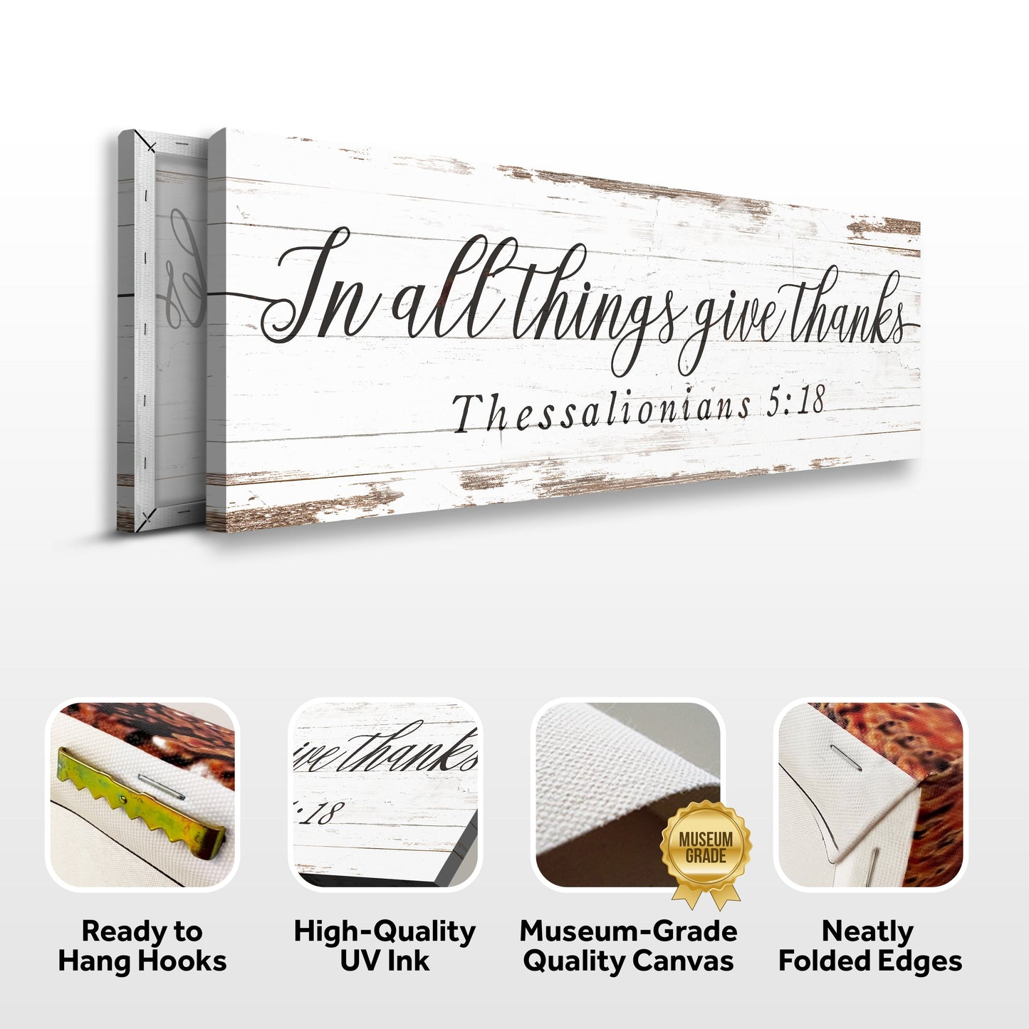 In All Things Give Thanks 5:18 Faith Sign II Tailored Canvases canvas rustic wood on Tampa Home & Garden Store