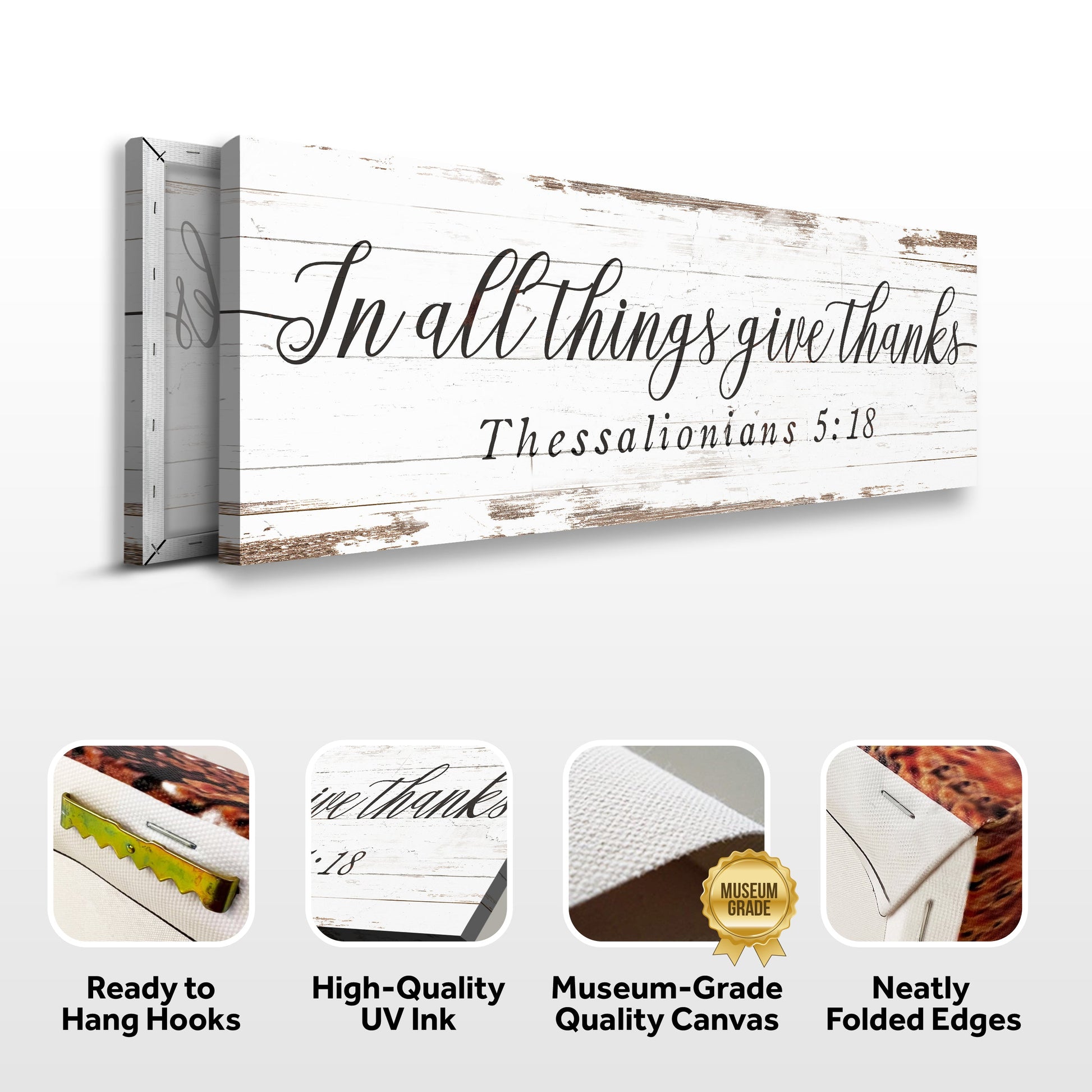 In All Things Give Thanks 5:18 Faith Sign II Tailored Canvases canvas rustic wood on Tampa Home & Garden Store