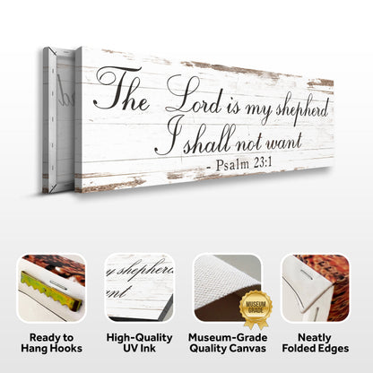 Faith Sign Canvas The Lord Is My Shepherd Psalm 23:1 by Tailored Canvases on weathered wood on Tampa Home & Garden Store