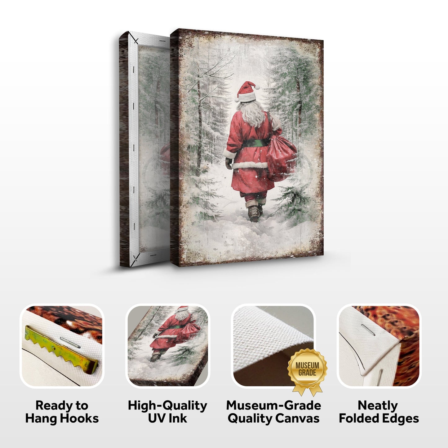 Vintage Christmas Santa Claus Wall Art V canvas by Tailored Canvases red-suited Santa on Tampa Home & Garden Store