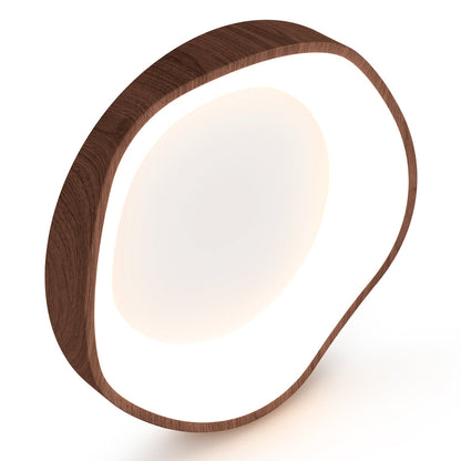 Lámpara de techo LED moderna de 24 W con patrón de madera y marco de metal - Marrón