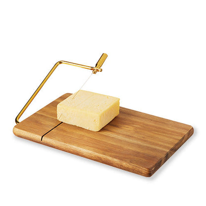 Elegant Acacia Wood Cheese Board and Slicer