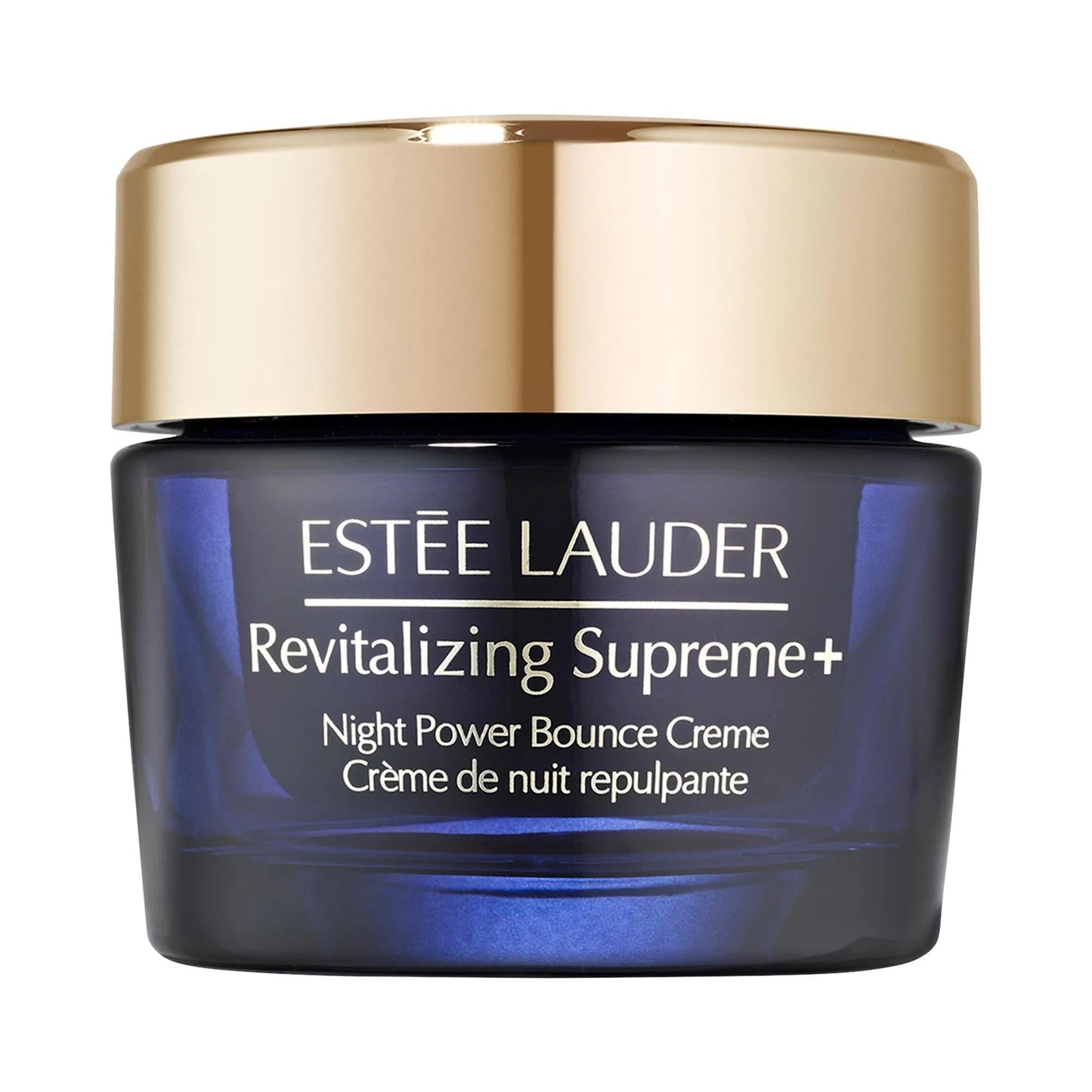 Estée Lauder Revitalizing Supreme+ Night Power Bounce Creme blue glass jar with gold lid on Tampa Home & Garden Store
