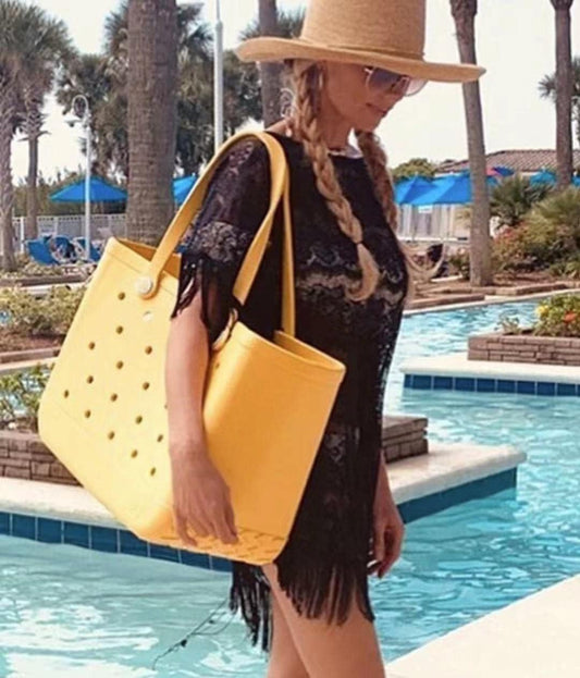 Waterproof EVA Beach Tote Bag Large Sandproof Washable Travel Carryall - Tampa Home & Garden Store