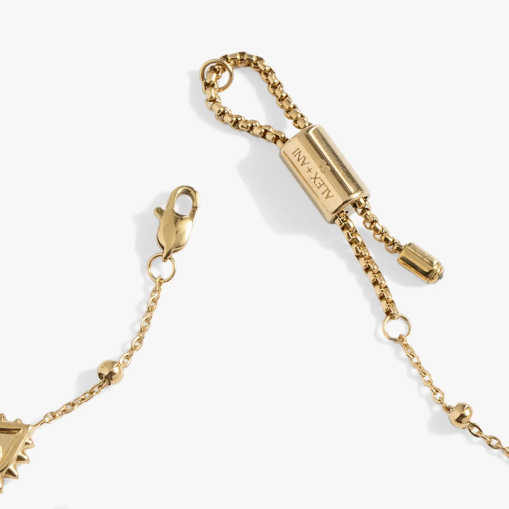 Evil Eye Crystal Anklet gold-tone chain with engraved ALEX AND ANI barrel clasp on Tampa Home & Garden Store