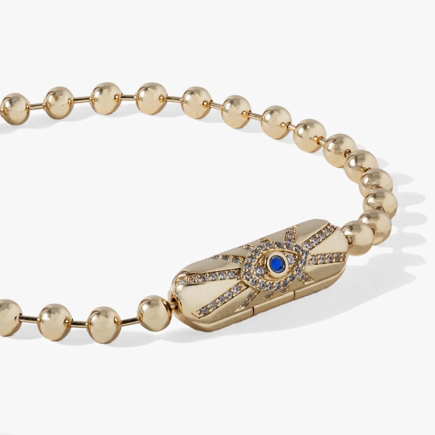 Evil Eye Barrel Closure Bracelet Sapphire Crystal