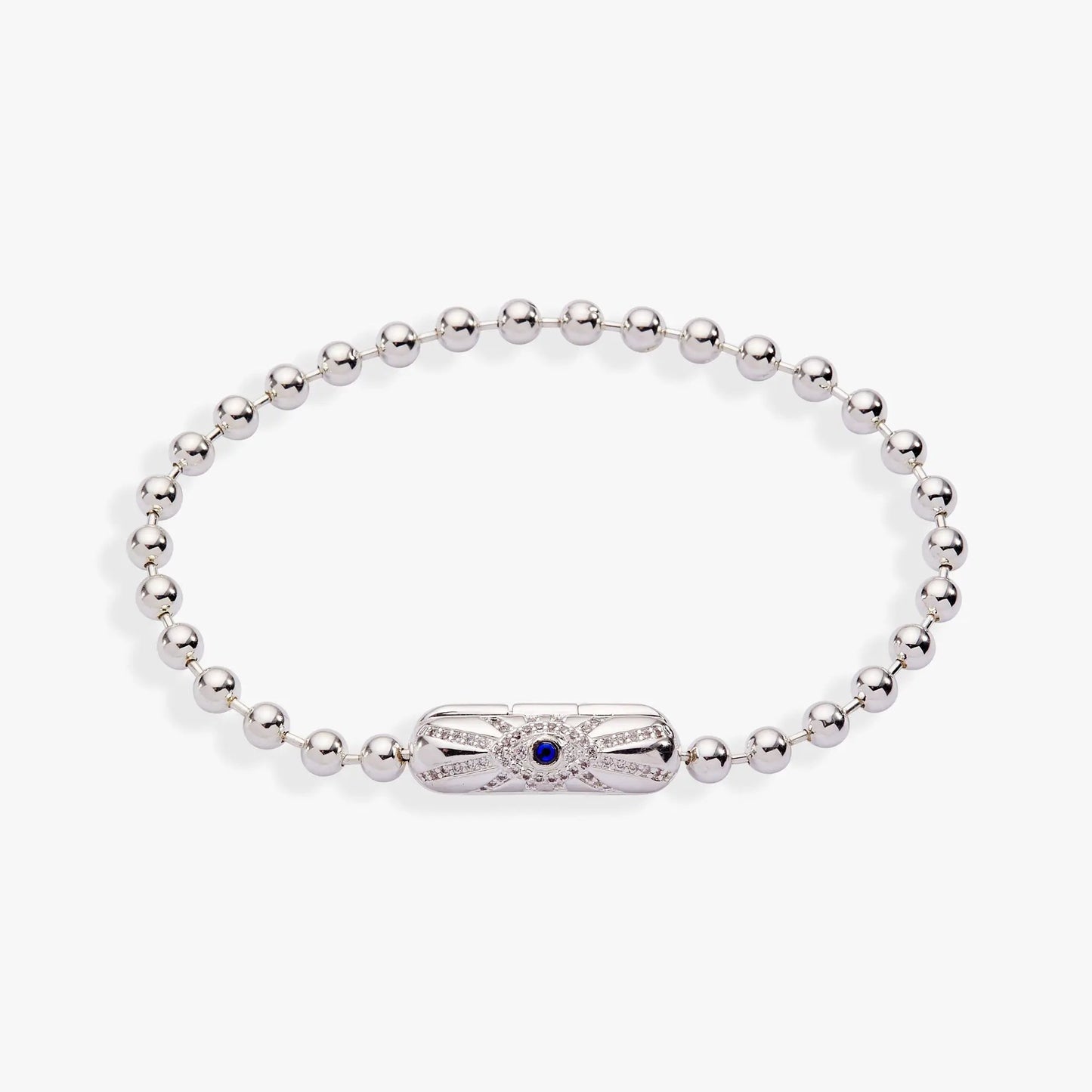 Evil Eye Barrel Closure Bracelet Sapphire Crystal