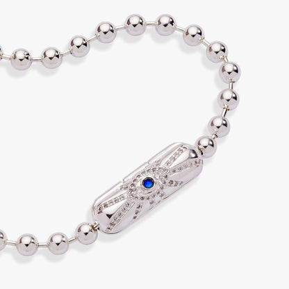Evil Eye Barrel Closure Bracelet Sapphire Crystal