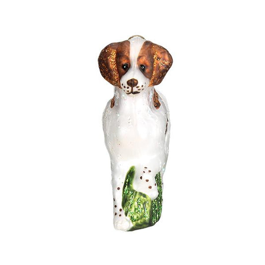 Brittany Spaniel Glass Ornament - Tampa Home & Garden Store