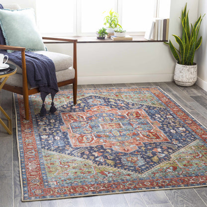 Exira washable area rug by Boutique Rugs in multicolor traditional medallion pattern on Tampa Home & Garden Store