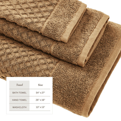 Cotton Diamond Waffle Weave Bath Towel Set