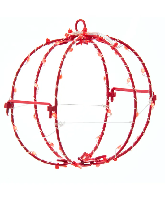 Red LED Foldable Metal Sphere - 6 Inch - Tampa Home & Garden Store