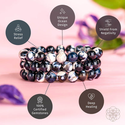 Pulsera exótica de ágata orca de sanación profunda