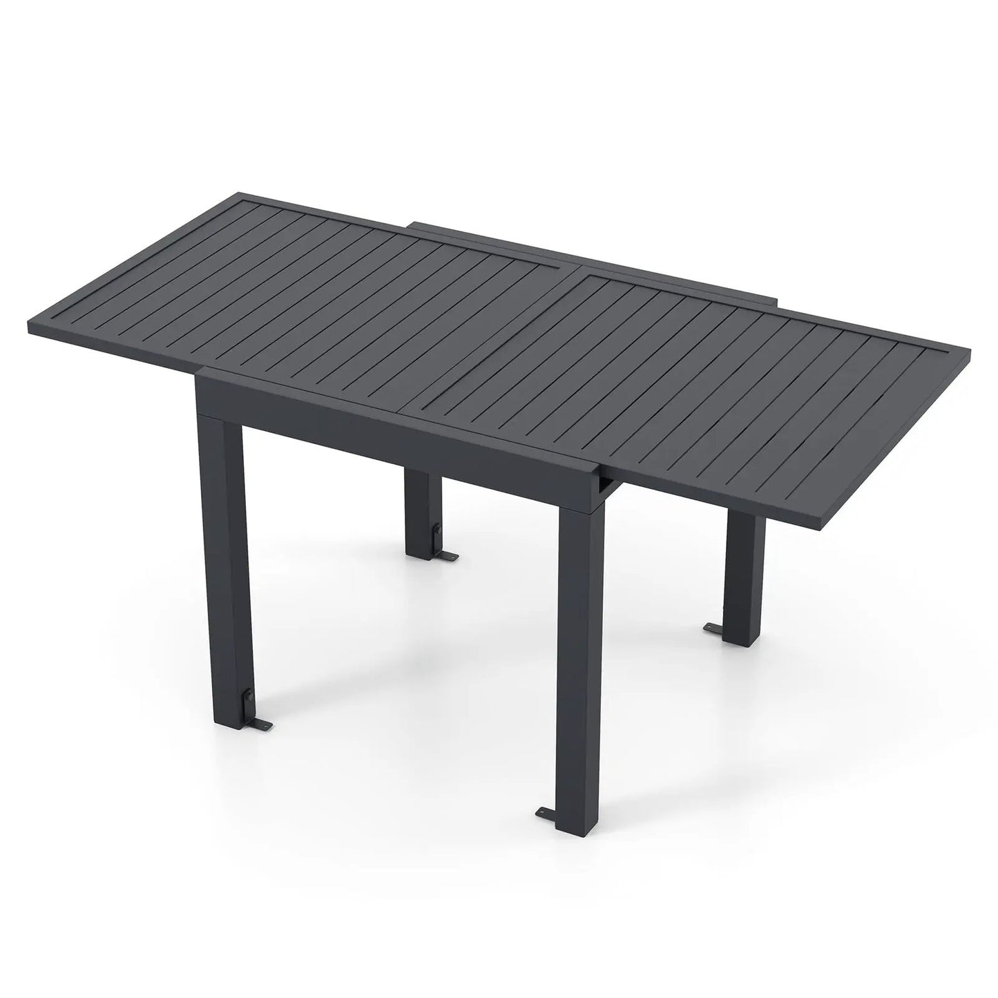 Expandable Patio Table for 4-6 Guests Aluminum