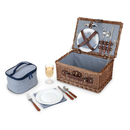 Newport Wicker Picnic Basket and Corkscrew Set