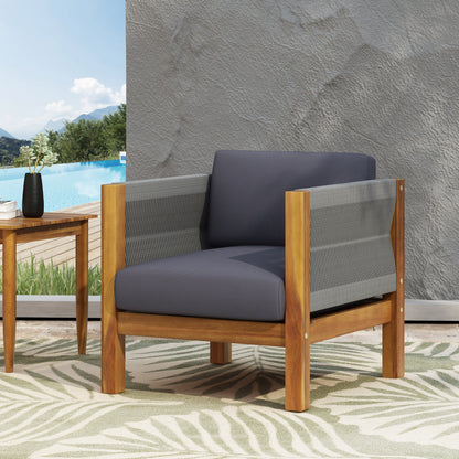 Laurel Outdoor Club Chair Set of Two Acacia Wood