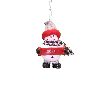 Adorno de muñeco de nieve acogedor (letras A - F) -