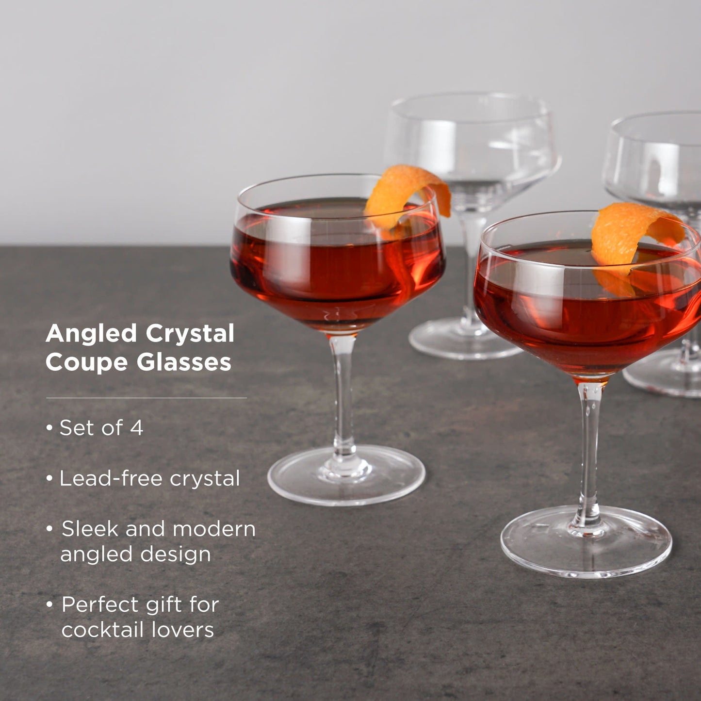 Raye Angled Crystal Coupes And Drinking Glasses