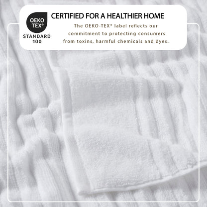 Luxury Combed Cotton and Ribbed Bath Towels
