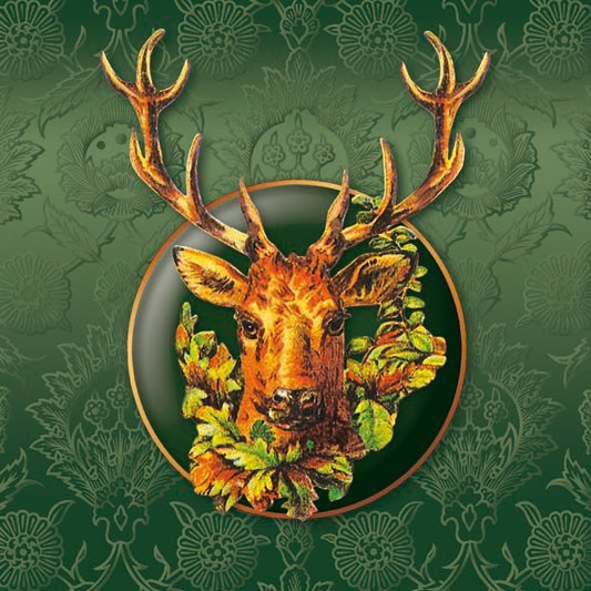 Serviettes de table en papier - Cerf - Vertes
