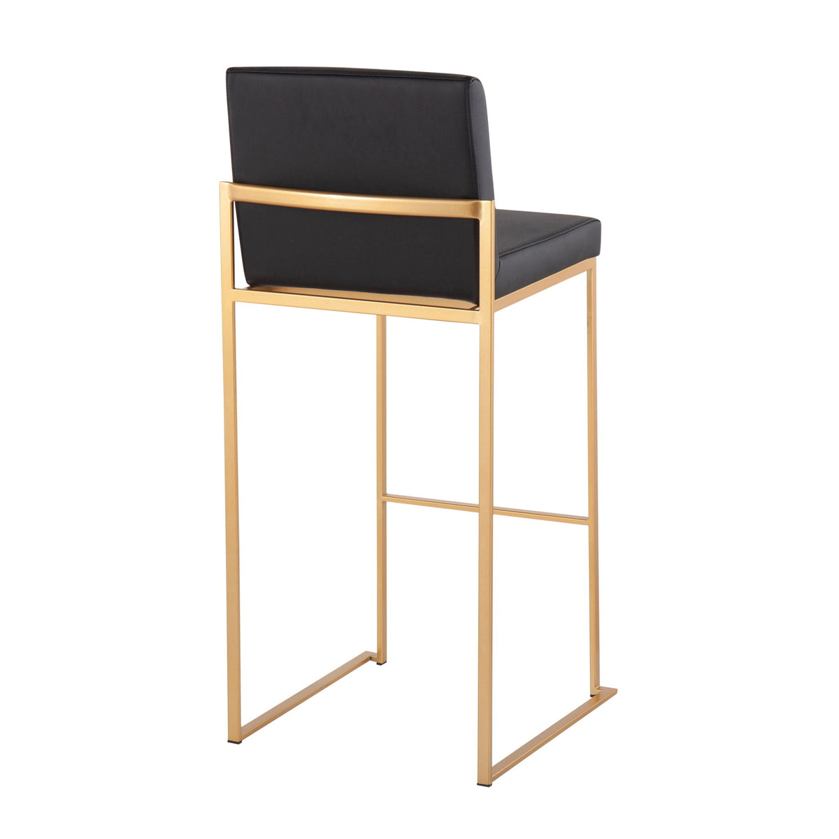 High back barstool set with black upholstery and gold frame by HouseOfZazla on Tampa Home & Garden Store
