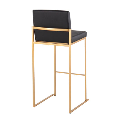 High back barstool set with black upholstery and gold frame by HouseOfZazla on Tampa Home & Garden Store