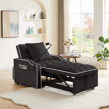 Modern 3 in 1 Convertible Sofa and Chair Bed Set