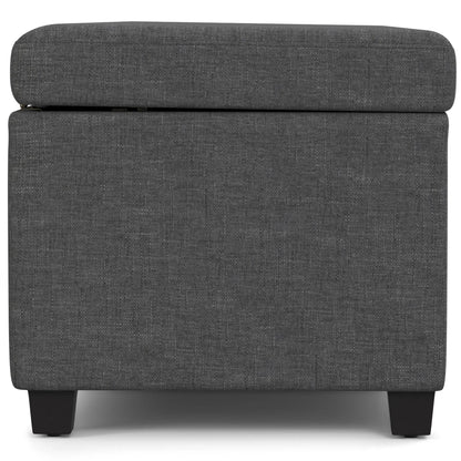 Avalon storage ottoman bench in gray fabric with hidden storage on Tampa Home & Garden Store