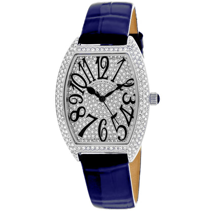 Christian Van Sant women's elegant diamond-studded watch with blue strap and tonneau case on Tampa Home & Garden Store