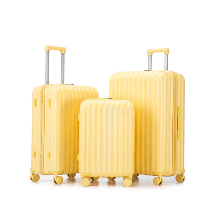 3-piece yellow spinner luggage set with upright carry-ons and smooth wheels by HouseOfZazla on Tampa Home & Garden Store