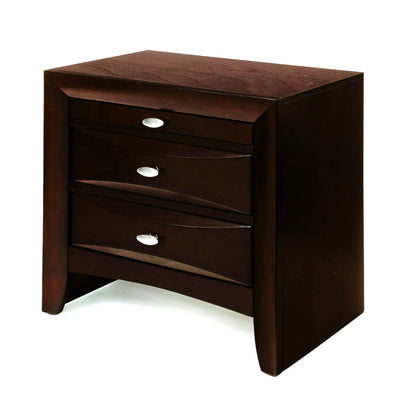 Ireland Elegant Design Nightstand dark wood with drawers silver pulls Unique Piece Furniture on Tampa Home & Garden Store