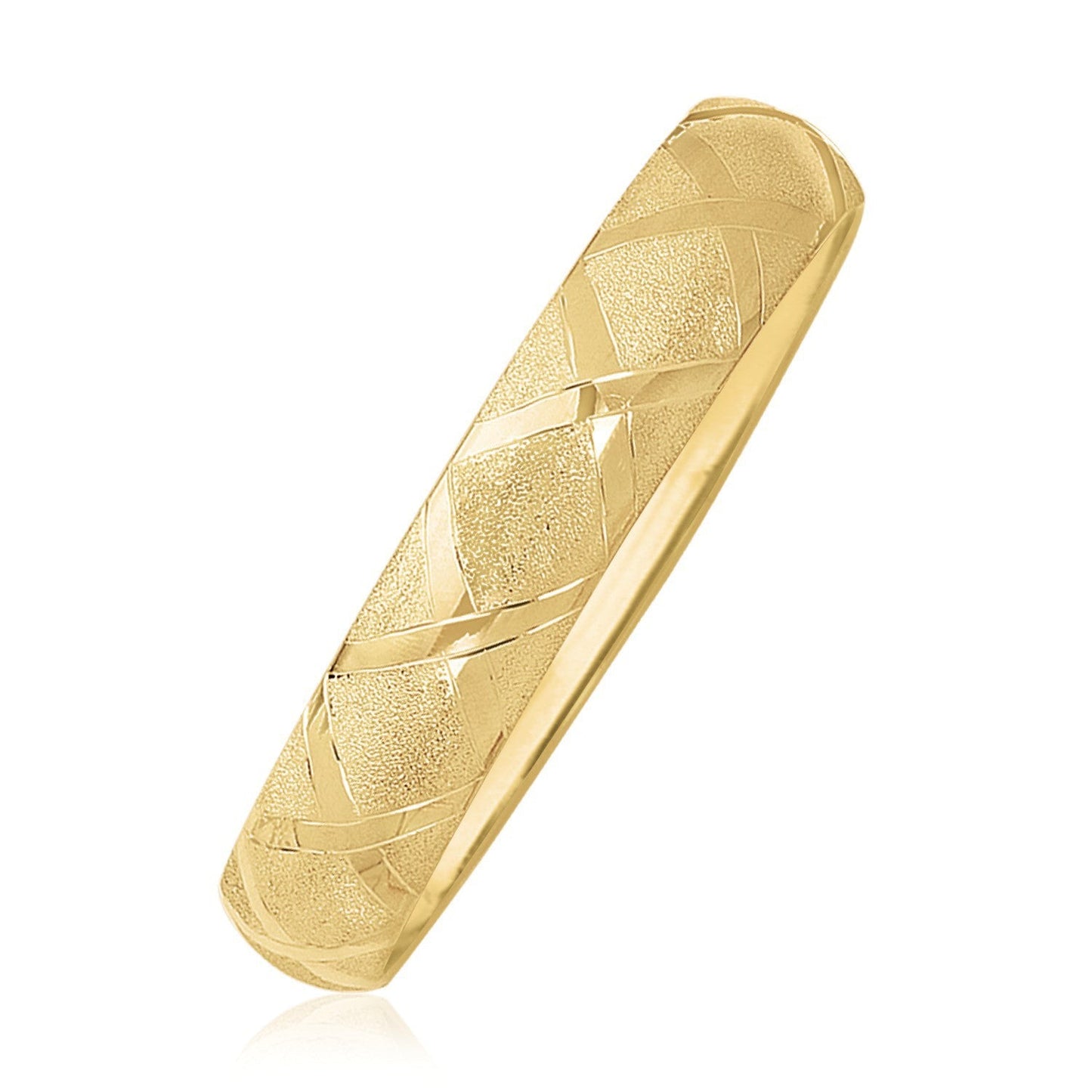 Bracelet 10k yellow gold dual-textured diamond-pattern bangle by Bids.com on Tampa Home & Garden Store