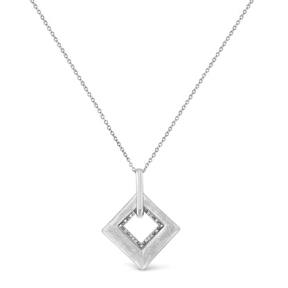 Pave-set diamond accent kite pendant necklace in sterling silver on 18in chain on Tampa Home & Garden Store