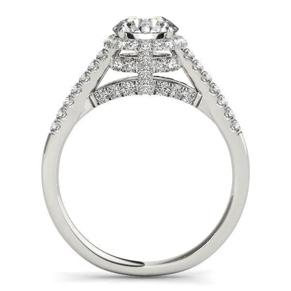 Diamond engagement ring in 14k white gold with pave shank and roundcut 1 3/8 cttw Bids.com on Tampa Home & Garden Store