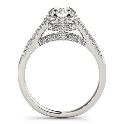 Diamond engagement ring in 14k white gold with pave shank and roundcut 1 3/8 cttw Bids.com on Tampa Home & Garden Store