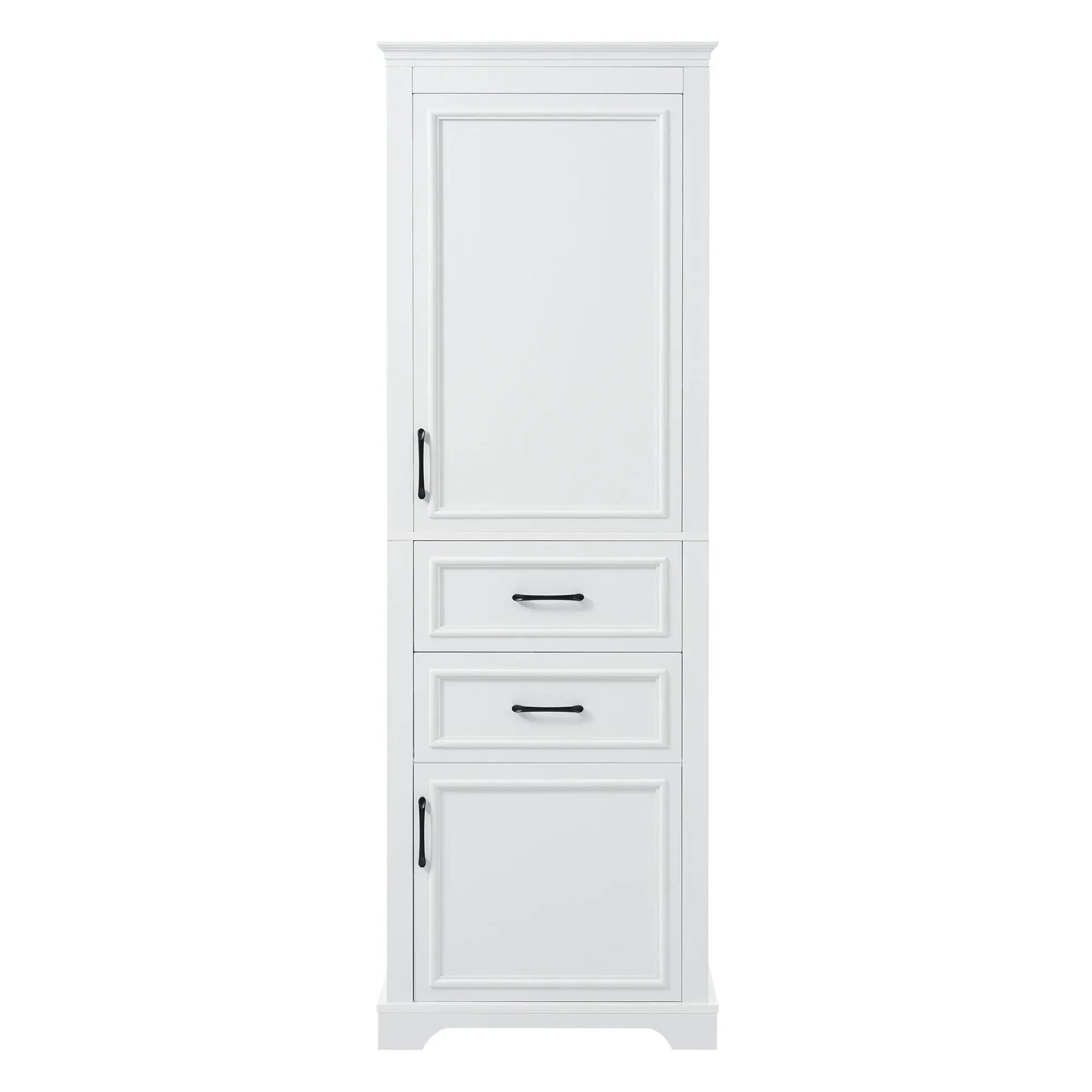 White freestanding linen cabinet with damping hinge door Unique Piece Furniture on Tampa Home & Garden Store
