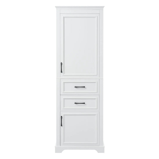 White freestanding linen cabinet with damping hinge door Unique Piece Furniture on Tampa Home & Garden Store