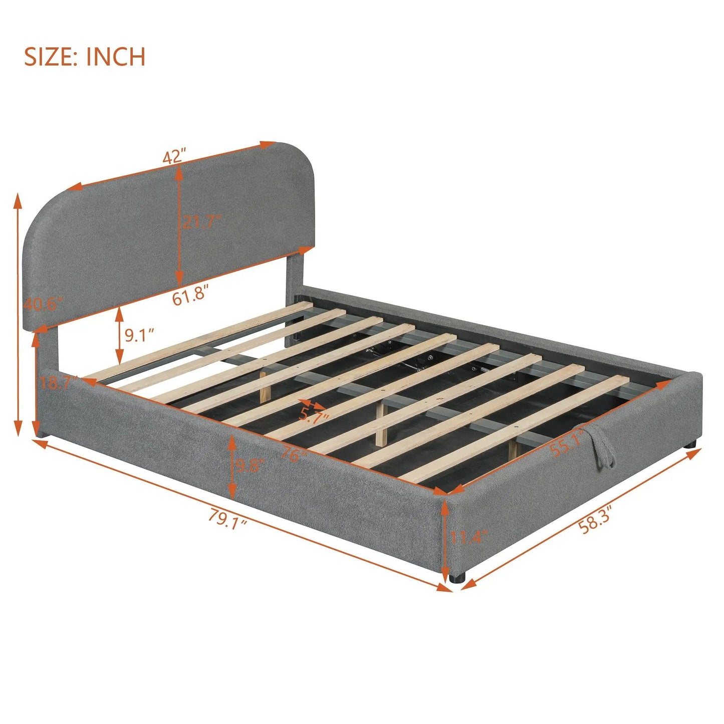 Upholstered Platform Bed With Hydraulic Storage