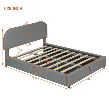 Upholstered Platform Bed With Hydraulic Storage