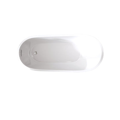 Freestanding white acrylic slipper bathtub by HouseOfZazla top-down view on Tampa Home & Garden Store