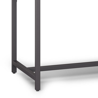 HouseOfZazla mid century wide writing desk with three drawers, dark gray metal frame on Tampa Home & Garden Store