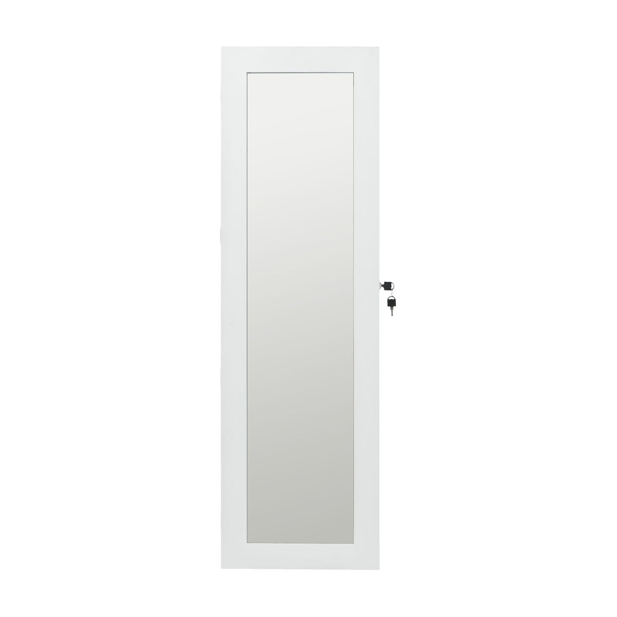 Jewelry armoire organizer white with full-length mirror and lock, keys visible HouseOfZazla on Tampa Home & Garden Store